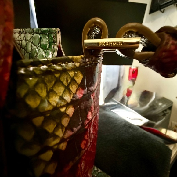 Brahmin Croc-Embossed Leather Handbag – Multicolor – with COA. - Picture 4 of 12